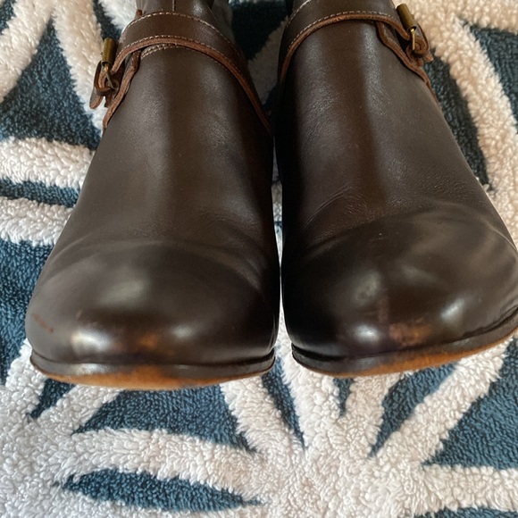 J. Crew Brown Leather Side Zipper 4" Heel Boots sz: 10 M / Made in ITALY - Picture 7 of 11